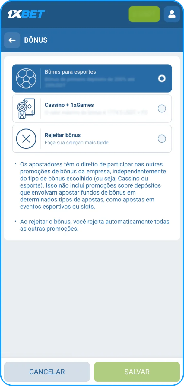 Garanta o cumprimento das condições de apostas de bónus para sacar na 1xBet.