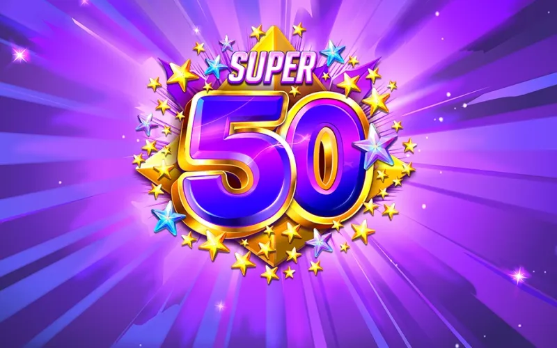 Brilhe com as estrelas no slot Super 50 Stars no 1xBet.